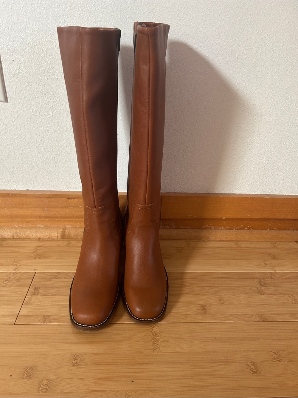 Portland Leather Patina Women's Tall Knee-High Leather Block Heel Oslo Boots - Picture 6 of 12